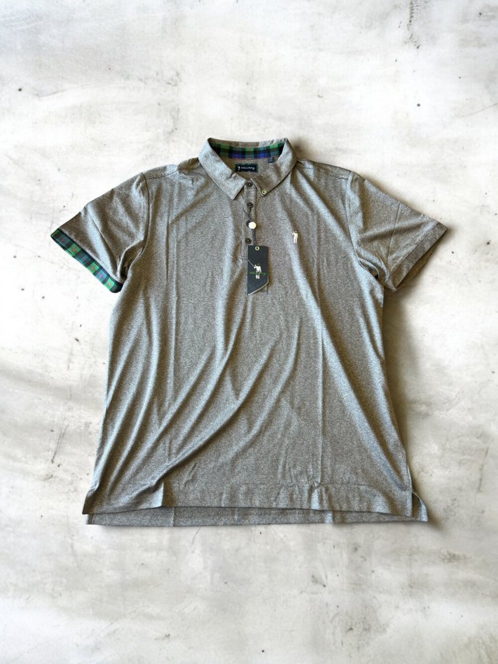 William Murray Heritage Men's Polo Wrinkle Resistant Moisture Wicking XL Grey